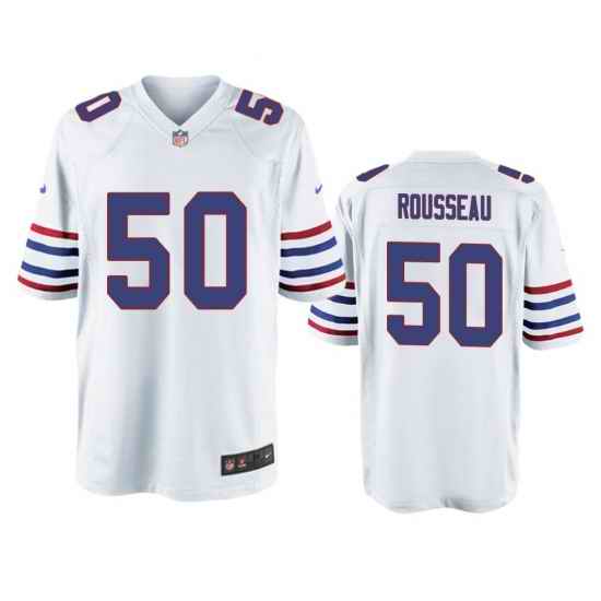 ��en Nike Buffalo Bills Gregory Rousseau 50 White Alternate Game Jersey